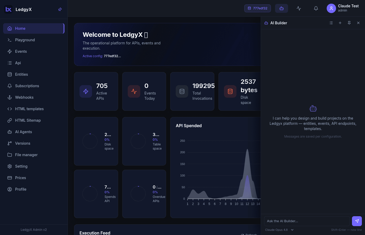 The AI Builder chat panel